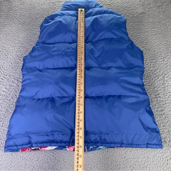 IBKUL Reversible Puffer Vest Womens Small Blue Floral Full Zip Active Outdoors - Picture 5 of 10